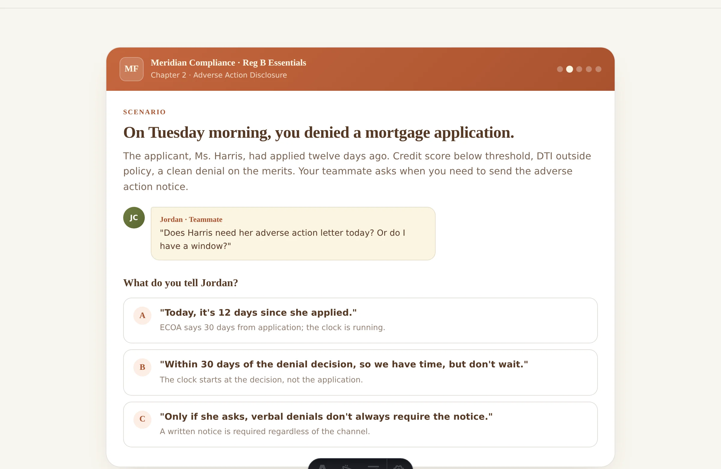 Compliance Scenario · Adverse Action