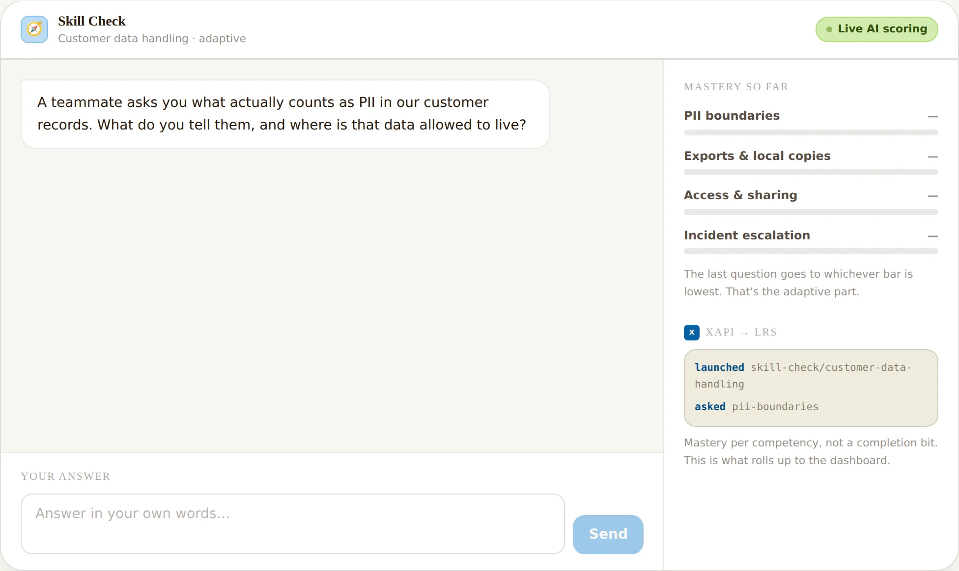 Skill Check · Adaptive Assessment